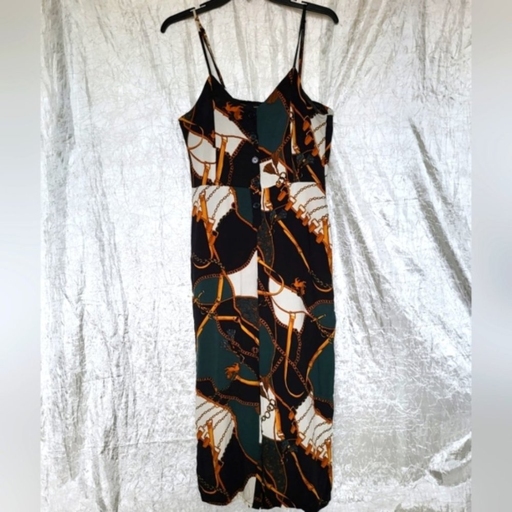 Ropes & Chain  Print Summer Jumpsuit Womens Sz M